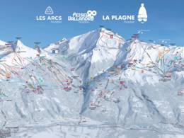 Mappa delle piste Les Arcs/Peisey-Vallandry (Paradiski)