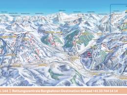Mappa delle piste Rinderberg/Saanerslochgrat/Horneggli - Zweisimmen/Saanenmöser/Schönried/St. Stephan