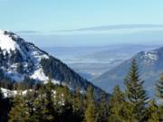 Vista sul lago di Zurigo e sull'altopiano centrale svizzero